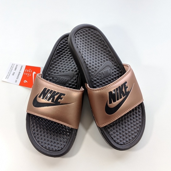 nike bronze sliders